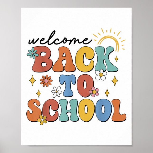 Affiche Retro Bienvenue À L'École Appréciation Des Enseign (Devant)