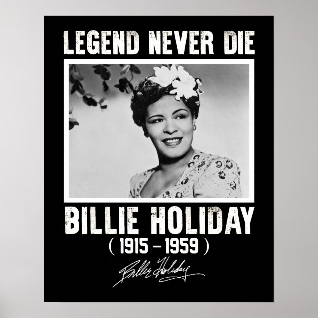Affiche Retro Billie Vacances Signature Légendes Jamais Mo (Devant)