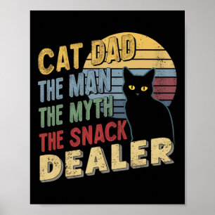 Affiche Retro Black Chat Papa L'Homme Le Mythe Le Snack De
