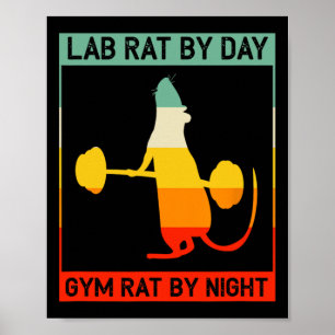 Affiche Rétro Bodybuilding Rat De Laboratoire Le Jour Rat