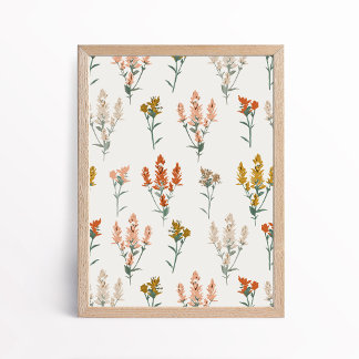 Affiche Retro Bohemian Wildflower Botanical Art