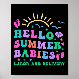Affiche Retro Bonjour Été Bébés Travail Et Livraison Infir