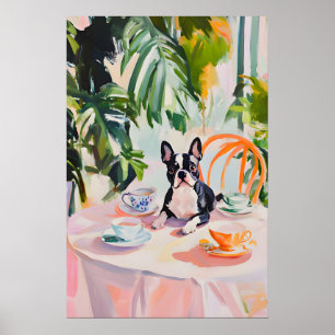 Affiche Rétro Boston Terrier, Huile de Boston Terr