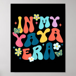 Affiche Rétro branché à mon époque yaya bonne fête des mèr