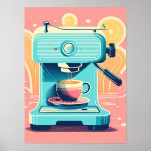 Affiche Retro Brew : Esthétique Espresso
