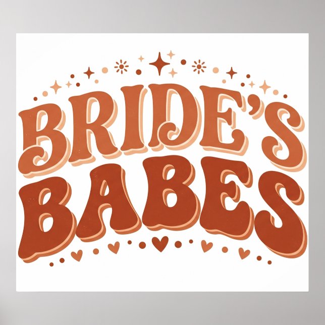 Affiche Retro Bride's Babes Terracotta Enterrement de Vie  (Devant)