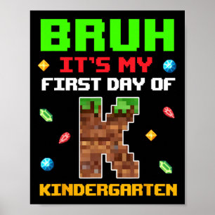 Affiche Rétro Bruh C'est Mon Premier Jour De Maternelle Re