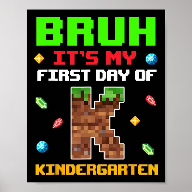 Affiche Rétro Bruh C'est Mon Premier Jour De Maternelle Re (Devant)