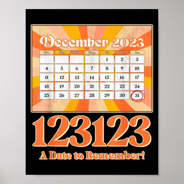 Affiche Retro Calendar_ Remember New Year's Eve 2023-24  (Devant)