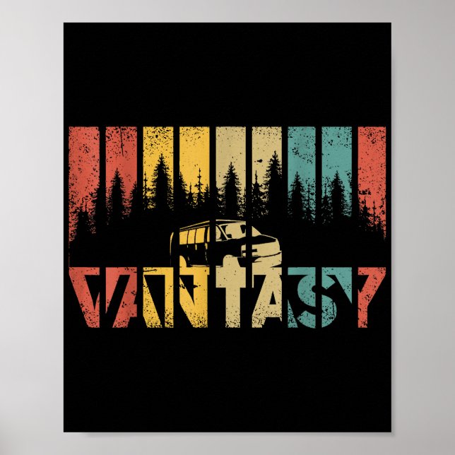 Affiche Retro Camper Van Life - Vintage Vanlife (Devant)