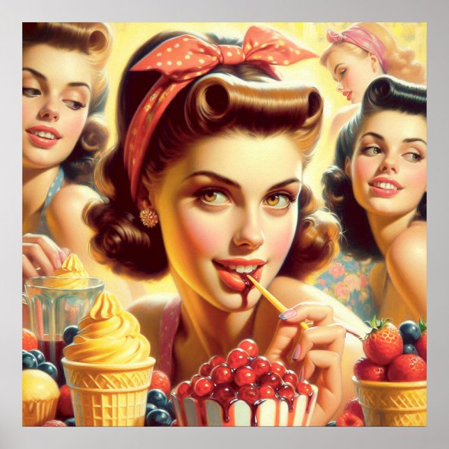 Affiche Retro Candy Girls (Devant)