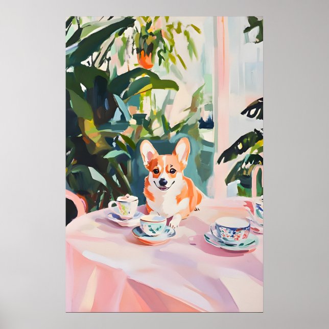 Affiche rétro Cardigan Welsh Corgi, huile de Corgi (Devant)
