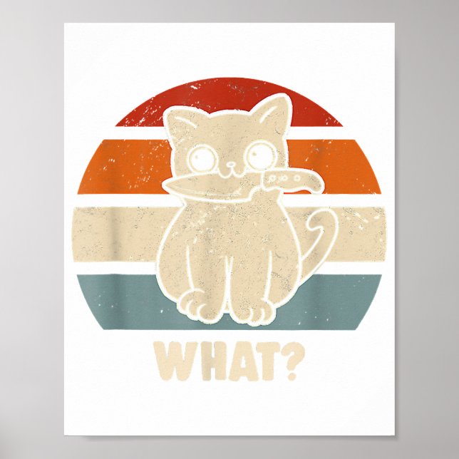 Affiche Rétro Ce Chat Couteau Meow Kitty Funny Chats Maman (Devant)