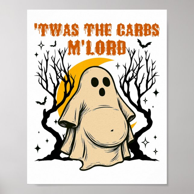 Affiche Retro C'Était Carbs M'lord Drôle Fat Ghost Éffraya (Devant)