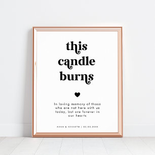 Affiche Rétro cette bougie brûle Mariage dans le panneau m