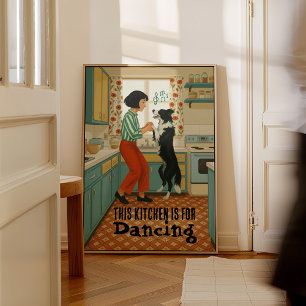 Affiche Retro Cette cuisine est pour danser