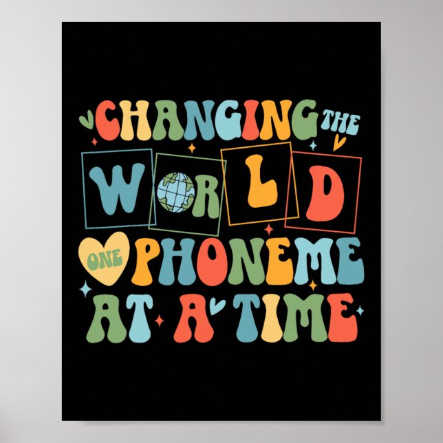 Affiche Rétro Changer Le Monde Un Phonème À La Fois Amusan (Devant)