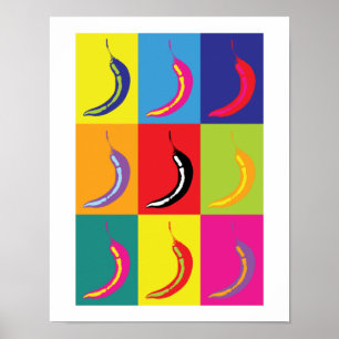 Affiche Retro Chili Pop Art Bright Cuisine Alimentation Im