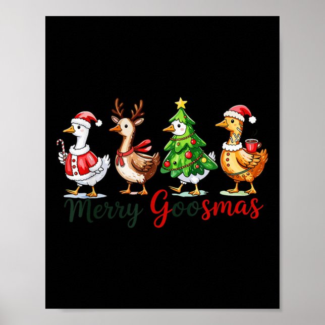 Affiche Retro Christmas Goose Xmas Merry Goosmas  (Devant)