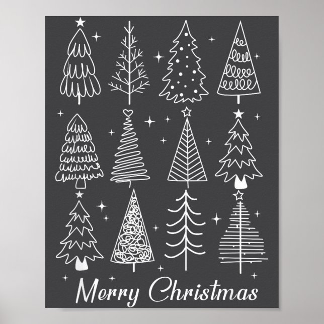 Affiche Retro Christmas Tree,funny Christmas Design Tee Wo (Devant)