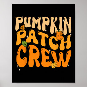 Affiche Rétro Citrouille Super Patch Crew Thanksgiving Fal