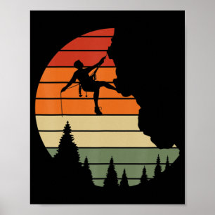 Affiche Retro Cliff Rock Escalade Mountain Climber Mountai