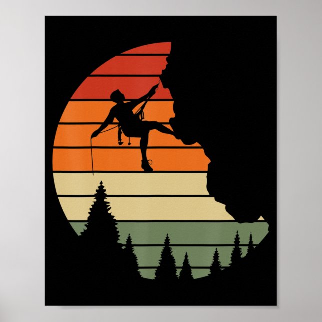 Affiche Retro Cliff Rock Escalade Mountain Climber Mountai (Devant)