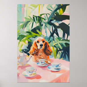 Affiche Rétro Cocker Spaniel, Huile de Cocker Span