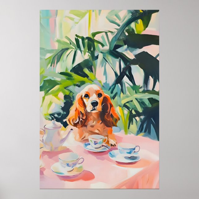 Affiche Rétro Cocker Spaniel, Huile de Cocker Span (Devant)