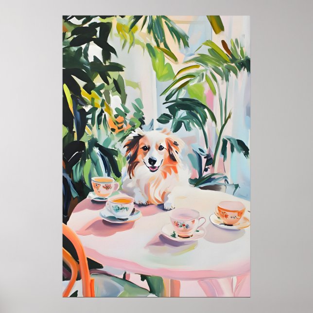 Affiche Rétro Collie, Peinture à l'Huile Collie, V (Devant)