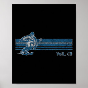 Affiche Retro Colorado Vail Vintage Ski Tee