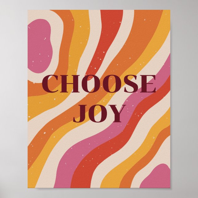 Affiche Rétro coloré, Choisissez la Joie (Devant)