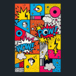Affiche Retro Comic Book POW WOW - Moderne Pop Art Abstrai<br><div class="desc">Entrez dans un monde où la couleur détonne et chaque moment est un événement. Cette oeuvre n'est pas seulement un dessin, c'est une tapisserie vivante qui capture l'énergie électrique et l'esprit rebelle de la révolution Pop Art des années 1960. Chaque panneau de cette grille méticuleusement arrangée raconte sa propre histoire,...</div>