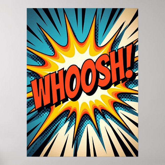 Affiche Retro Comic Style de livre "WHOOSH!" Explosion d'a (Devant)