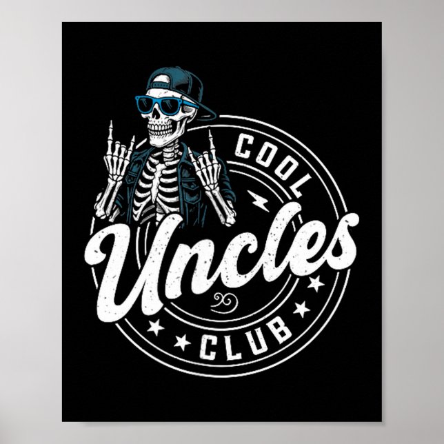 Affiche Retro Cool Uncles Club Funny Skeleton New Uncle Me (Devant)