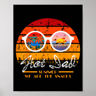 Affiche Retro coucher de soleil lunette de soleil papa cha