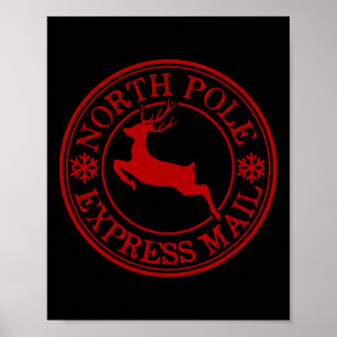 Affiche Rétro Courrier Express du Pôle Nord Vieille Mode R