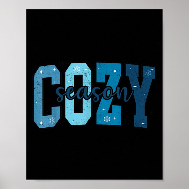 Affiche Retro Cozy Season Cute Winter Vibes Tis The Season (Devant)