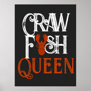 Affiche Rétro Crawfish Queen Seafood
