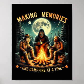 Affiche Rétro Créer des souvenirs un feu de camp à la fois