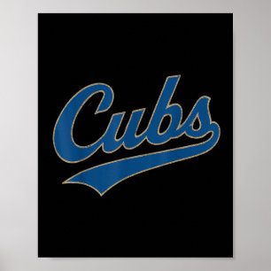 Affiche Retro Cubs Surnom Vintage Pour Femmes Hommes Garço