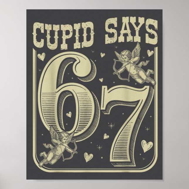 Affiche Retro Cud Says 67 Funny 67 Valentine Couple Matchi (Devant)