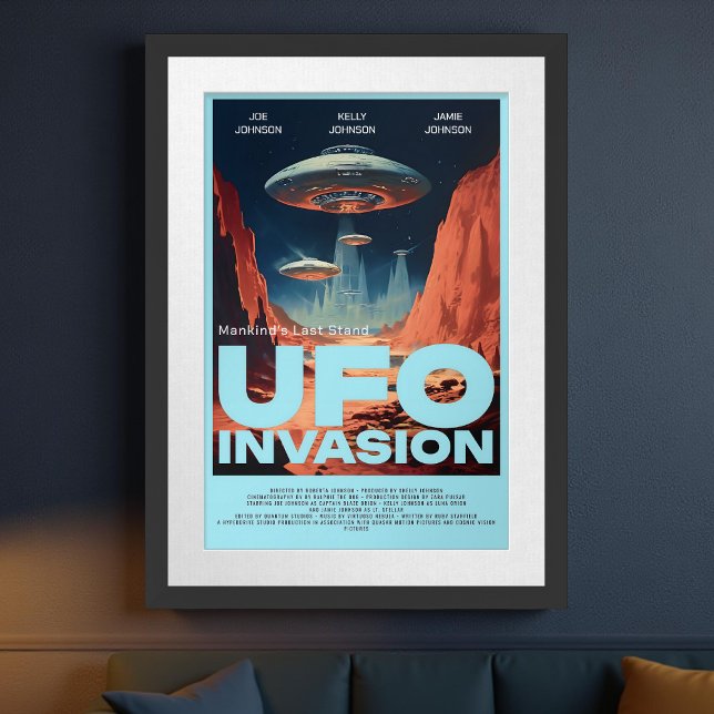 Affiche Retro Customisé Sci Fi UFO Home Theatre Film (Créateur téléchargé)