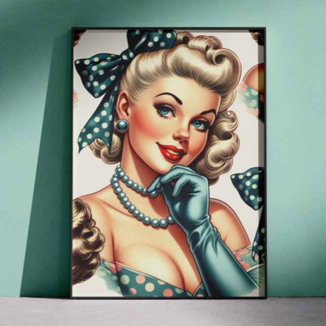 Affiche Retro Cute Classic Pinup (Créateur téléchargé)