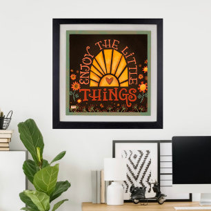 Affiche Retro Cute Profitez des petites choses Inspirivity