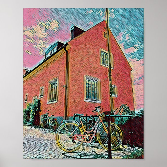 Affiche Retro cycling artwork (Devant)