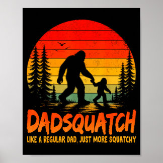 Affiche Retro dadsquatch comme un papa sasquatch régulier