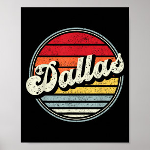 Affiche Retro Dallas Accueil Cool d'Etat les années 70 Sty