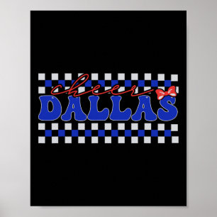 Affiche Retro Dallas Coquette Bow Cheer Tee Cheerleader Ch