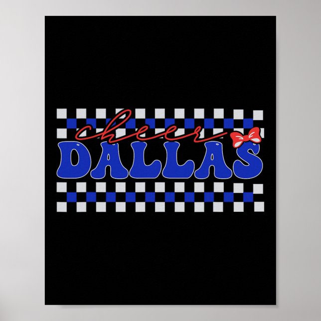 Affiche Retro Dallas Coquette Bow Cheer Tee Cheerleader Ch (Devant)